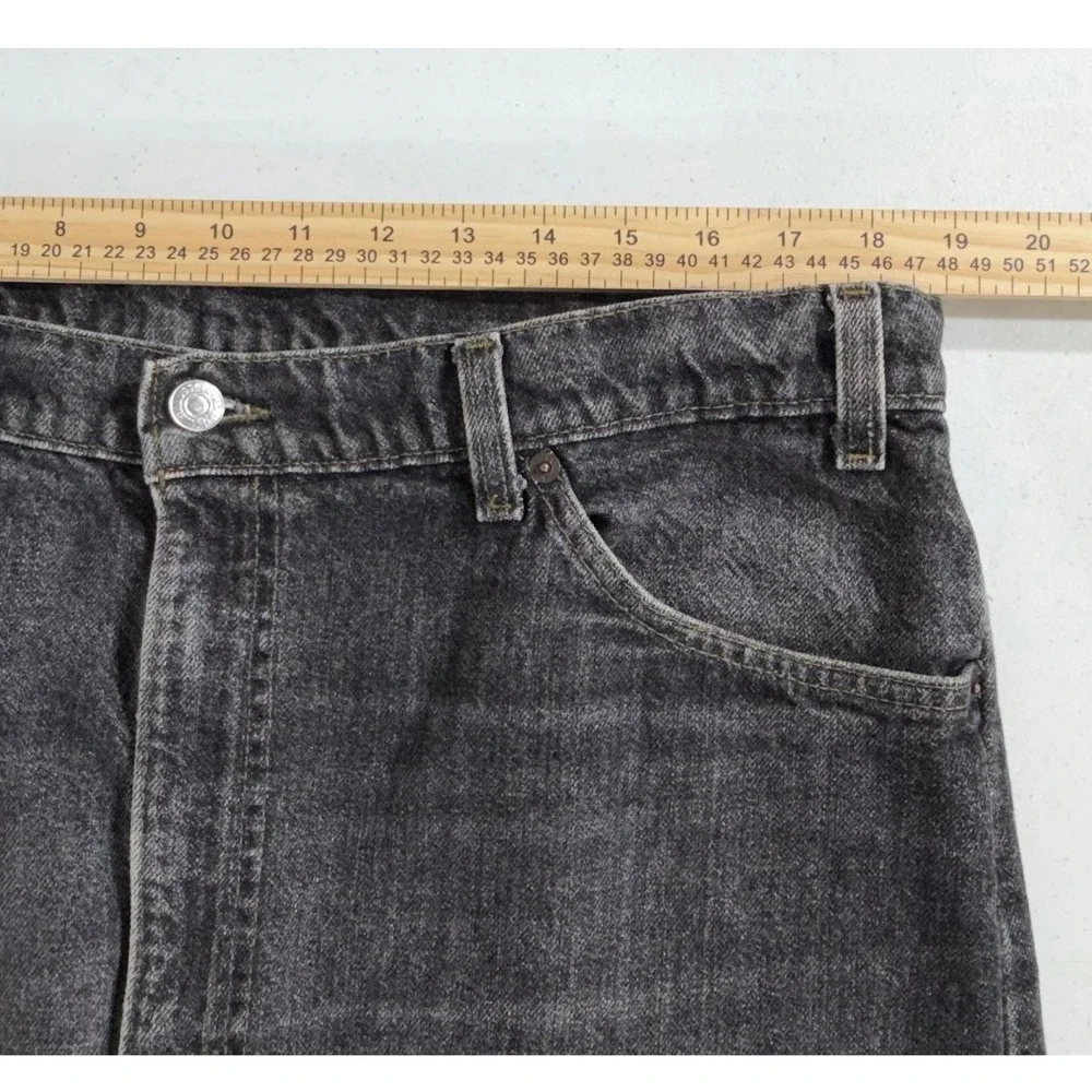 Levis 505 Jeans 40x32 (37x31.5) Faded Black Vintage‎ 90s Made in USA Orange Tab